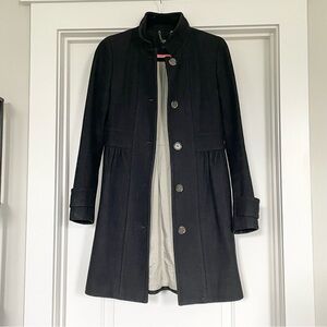 JCrew Longline Black Button Up Coat from Fall 2013 - Size 2